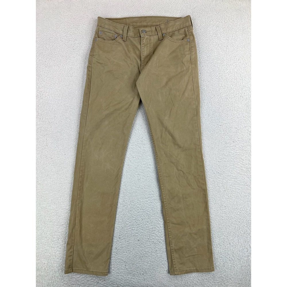 Levis 511 Jeans Mens 30x32 Beige Slim Straight Stretch Denim Pants WaterLess